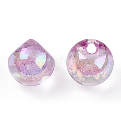 UV Plating Rainbow Iridescent Acrylic Beads&nbsp;X-OACR-G012-04E