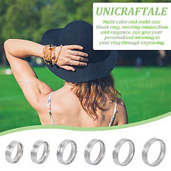 24Pcs 6 Size 304 Stainless Steel Plain Band Rings Set&nbsp;RJEW-UN0002-89