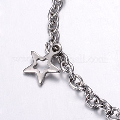 Tarnish Resistant 201 Stainless Steel Charm Bracelets&nbsp;BJEW-G475-01P