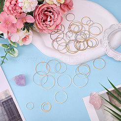 100Pcs 10 Styles Brass Round Linking Rings&nbsp;KK-CA0003-74