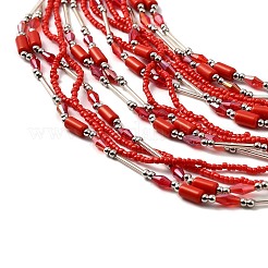 Bohemia Style Glass Seed Bead Multi-strand Necklaces&nbsp;NJEW-H063-01P-04