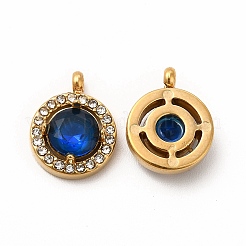 PVD Vacuum Plating 304 Stainless Steel Cubic Zirconia Pendants&nbsp;STAS-A076-05G-01