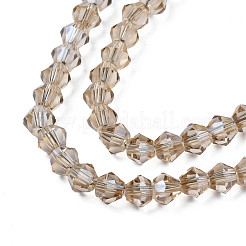 Electroplate Transparent Glass Beads Strands&nbsp;EGLA-Q026-016E