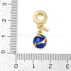 Rack Plating Brass Enamel Sports European Dangle Charms&nbsp;KK-P287-35D-G