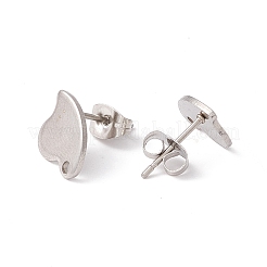 Non-Tarnish 201 Stainless Steel Stud Earring Findings with Hole&nbsp;EJEW-A071-07P