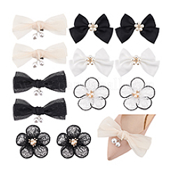 6 Styles Polyester/Cloth Bowknot/Flower Bridal Shoe Decoration with Plastic Imitation Pearl&nbsp;AJEW-PH0012-07
