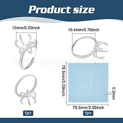 Rhodium Plated Sterling Silver Adjustable Ring Components&nbsp;STER-BC0002-32