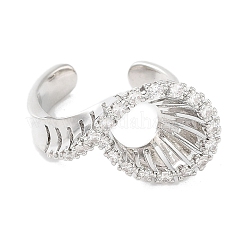 Rack Plating Brass Micro Pave Cubic Zirconia Cuff Rings&nbsp;RJEW-D025-12P