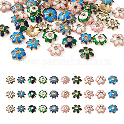 60Pcs 10 Style Alloy Enamel Bead Caps&nbsp;FIND-YS0001-16