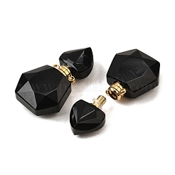Natural Obsidian Perfume Bottle Pendants&nbsp;G-L623-12G-06