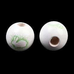 Printed Wood European Beads&nbsp;WOOD-G029-03B