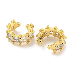 Brass Micro Pave Clear Cubic Zirconia Cuff Earrings&nbsp;EJEW-C104-164G