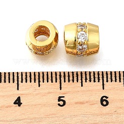 Brass Micro Pave Clear Cubic Zirconia Beads&nbsp;KK-XCP0001-93G