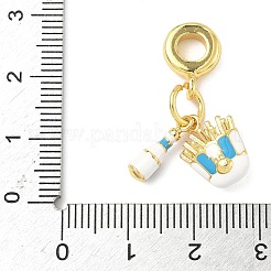 Brass Enamel European Dangle Charms&nbsp;KK-I355-21G-02