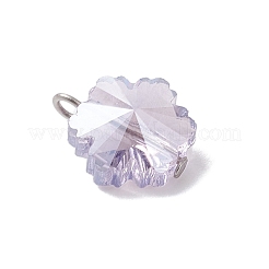 5Pcs 5 Colors Electroplate Glass Snowflake Charms&nbsp;PALLOY-JF04336-02