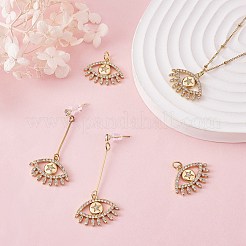 Rack Plating Brass Micro Pave Clear Cubic Zirconia Pendants&nbsp;ZIRC-SZ0003-41