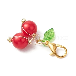 2Pcs 2 Colors ABS Plastic Imitation Pearl & Acrylic Pendant Decorations&nbsp;HJEW-JM03887