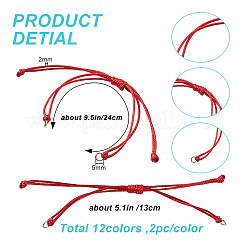 24Pcs 12 Colors Waxed Polyester Braided Bracelet Makings&nbsp;AJEW-AB00194