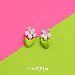 Brass Enamel Stud Earrings&nbsp;WG69E6D-01