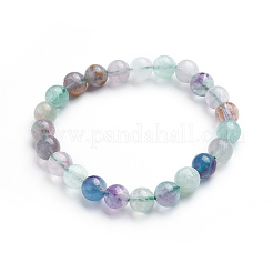 Natural Fluorite Stretch Bracelets&nbsp;BJEW-E373-8mm-10
