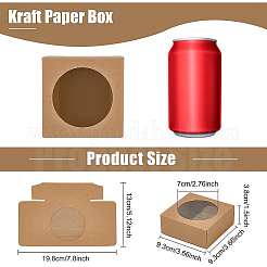 Square Foldable Creative Kraft Paper Box&nbsp;CON-WH0081-33