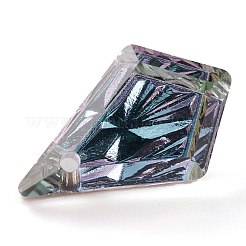 Embossed Glass Rhinestone Pendants&nbsp;GLAA-J101-01B-001VL