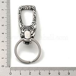 Tibetan Style 316 Surgical Stainless Steel Fittings with 304 Stainless Steel Key Ring&nbsp;FIND-Q101-07AS-01