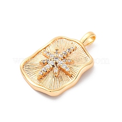 Brass Micro Pave Cubic Zirconia Pendants&nbsp;KK-D360-17G