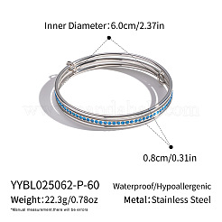 304 Stainless Steel Micro Pave Cubic Zirconia Bangles for Women&nbsp;MA1312-4