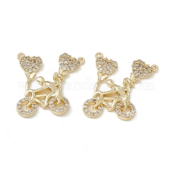 Brass Micro Pave Cubic Zirconia 2-Loop Pendants&nbsp;KK-E068-VB077
