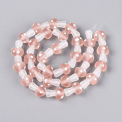 Frosted Handmade Lampwork Beads Strands&nbsp;LAMP-N038-08H