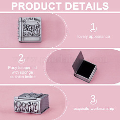Alloy Engraved First Curl and First Tooth Keepsake Boxes&nbsp;CON-WH0123-18A