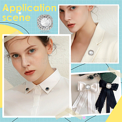 10Pcs Alloy Glass Rhinestone Brooches&nbsp;AJEW-PH01687