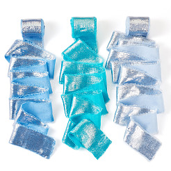 Ocean/Winter Theme 3 Rolls 3 Colors Polyester Frayed Ribbon&nbsp;DIY-TA0011-47A