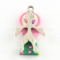 Handmade Zinc Alloy Polymer Clay Girl Pendants&nbsp;CLAY-Q222-02
