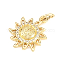Brass Micro Pave Clear Cubic Zirconia Pendants&nbsp;KK-F938-01G