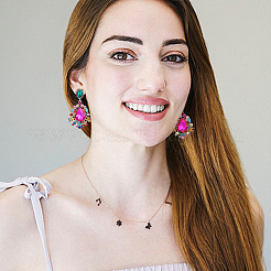 2 Pairs 2 Colors Rhinestone Teardrop Dangle Stud Earrings&nbsp;EJEW-FI0001-99