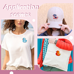 12Pcs 12 Colors Duck Polyester Computerized Embroidery Cloth Iron on/Sew on Patches&nbsp;DIY-WH0890-26