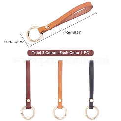 3Pcs 3 Colors Leather Keychains&nbsp;KEYC-WR0001-03