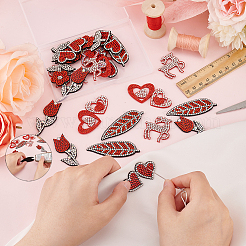 24Pcs 6 Style Valentine's Day Theme Appliques&nbsp;PATC-FG0001-68