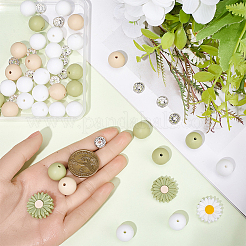 86Pcs 6 Styles Food Grade Eco-Friendly Silicone Focal Beads&nbsp;SIL-SC0003-05