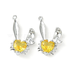 Brass Micro Pave Cubic Zirconia Pendants&nbsp;KK-L208-05P-04