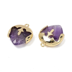 Natural Amethyst Faceted Pendants&nbsp;G-K347-09G-03
