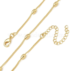 Brass Oval Twisted Chain Necklaces for Women&nbsp;KK-CBA2293-14G