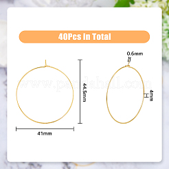 40Pcs Brass Hoop Earrings Findings&nbsp;KK-DC0001-11