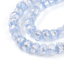 Luminous Handmade Silver Foil Glass Beads Strands&nbsp;FOIL-N029-02B-07