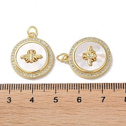 Brass Micro Pave Clear Cubic Zirconia Pendants&nbsp;KK-B083-20G-02