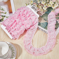 5M Double-Layer Pleated Polyester Chiffon Lace Trim&nbsp;OCOR-GF0006-69B