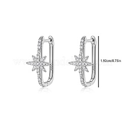 925 Sterling Silver Pave Moissanite Hoop Earrings for Women&nbsp;VF8050