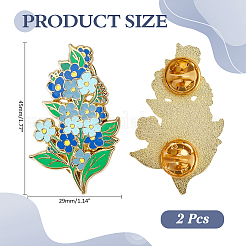 2Pcs Forget-me-not Enamel Pins&nbsp;JEWB-ME0001-26